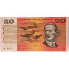 AUSTRALIA 1967 . TWENTY 20 DOLLARS BANKNOTE . COOMBS/RANDALL . FIRST PREFIX XBQ